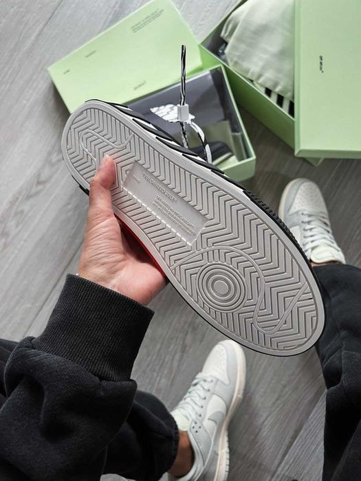 Кросівки Off-White Vulcanized Low Canvas White Black Premium | Кроссовки чоловічі жіночі