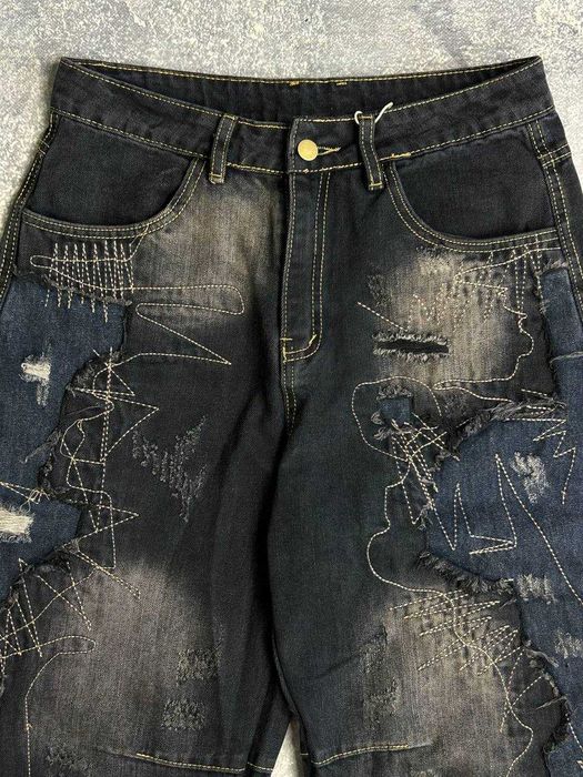 Джинсы opium archive custom distressed черные кастом чорні джинси S L