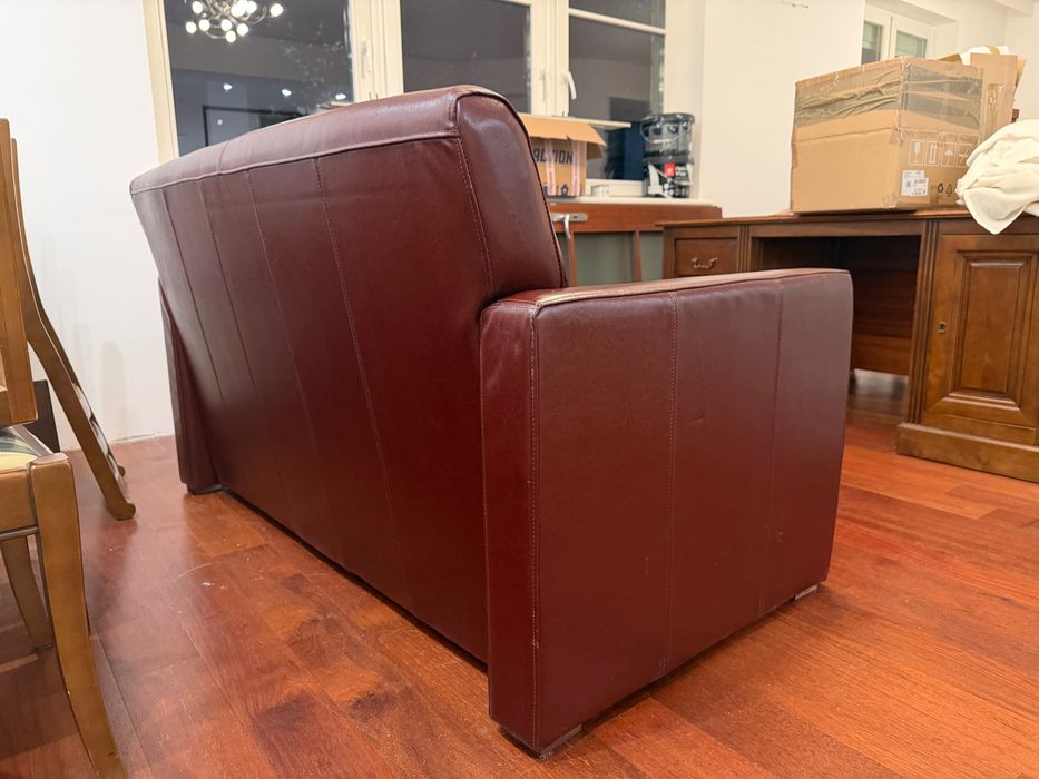 Sofa skórzana rozkładana z funkcją spania