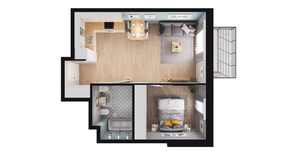 2-pokojowe mieszkanie 42m2 + balkon Bez Prowizji