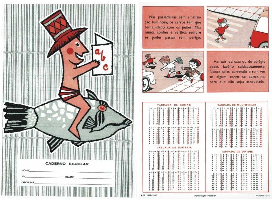 Caderno escolar antigo - anos 60 - Ambar - Porto