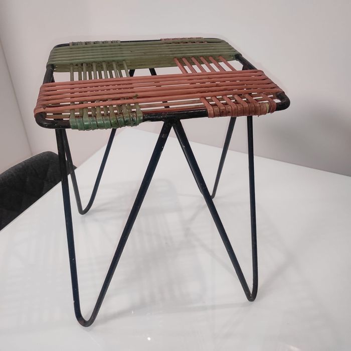 Taboret pleciony proj. W. Wołkowski, lata 60 PRL Jabłonna • OLX.pl