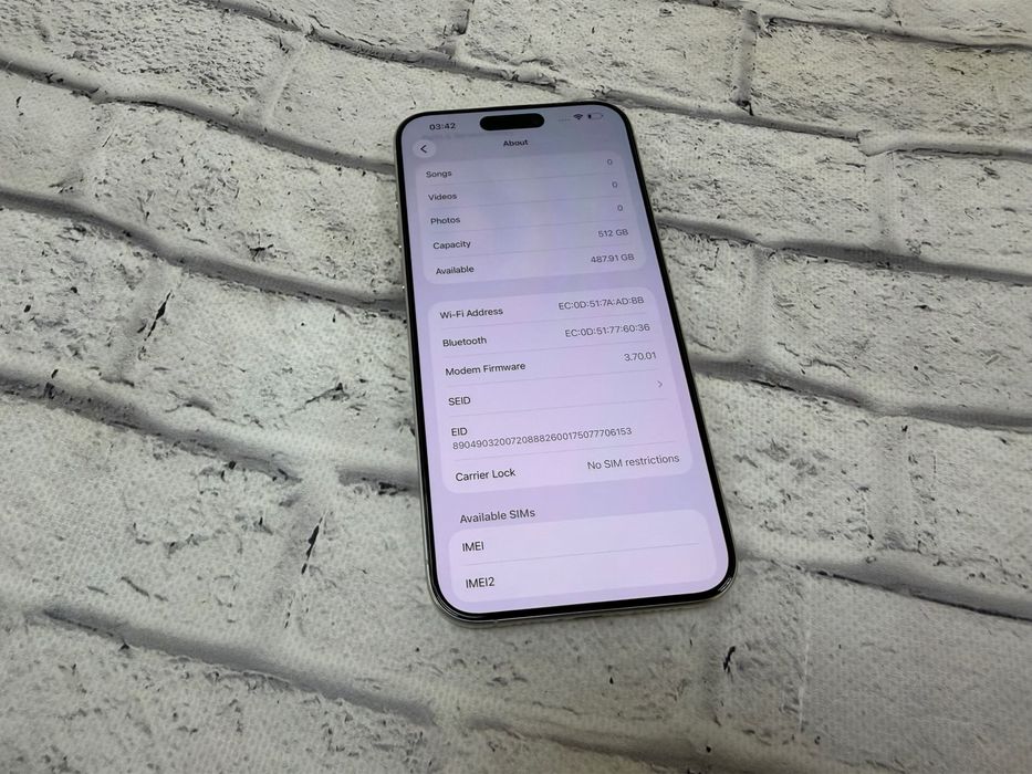 Iphone 15 Pro Max 512gb neverlock Global Titanium White 840$