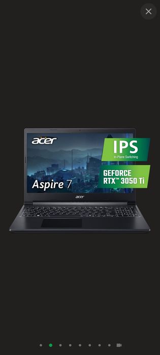 Ноутбук Acer Aspire 7 A715-43G-R92H/Ryzen 5/3050ti/ram 16gb/ssd 512gb