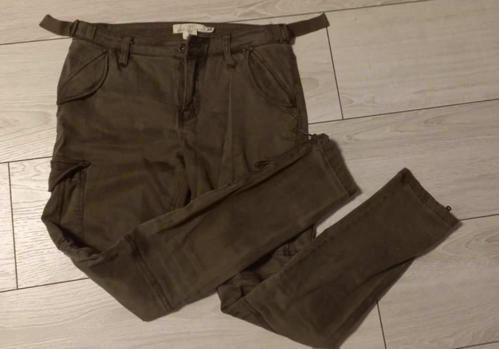 Damskie spodnie bojówki khaki