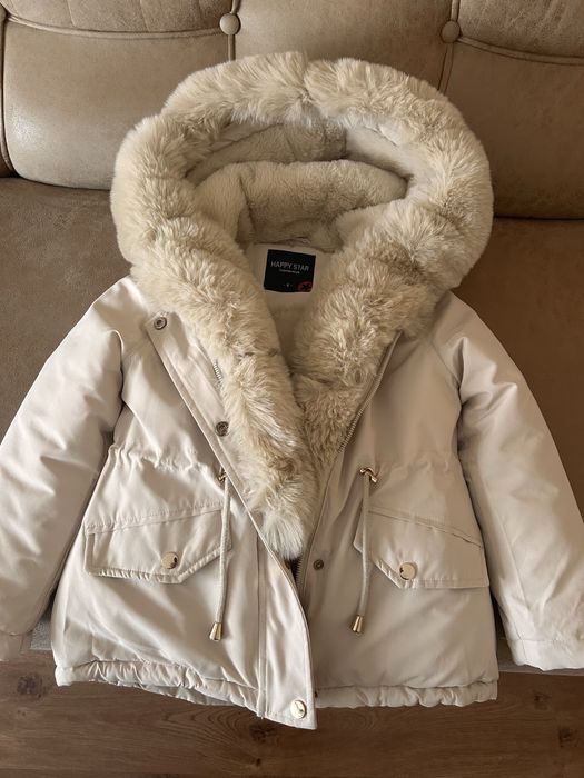 Зимова куртка для дівчинки 5 років Happy Star з хутром