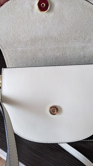 Нова шкіряна сумка, молочна