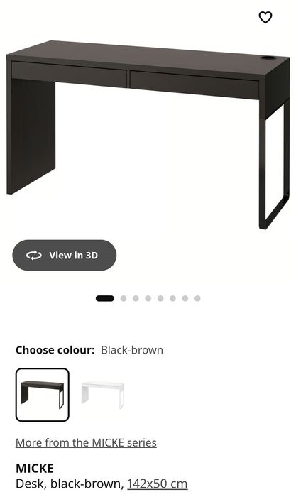 Secretaria MICKE  IKEA  com 2 gavetas Preta