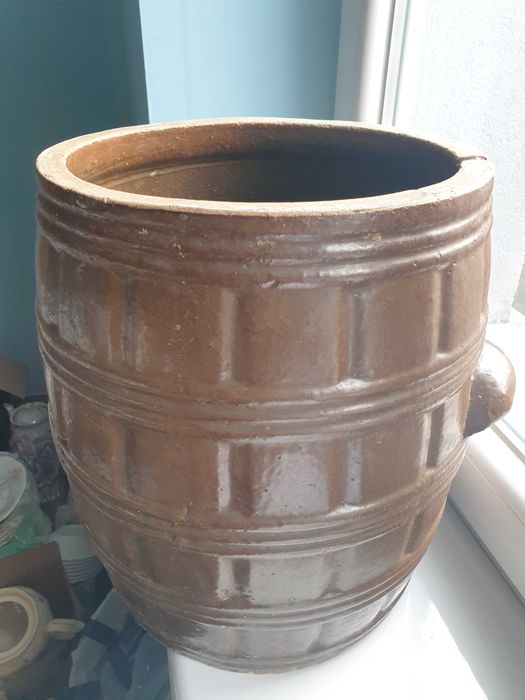 beczka duża ceramiczna do kiszonek wysokość 34 cm lata 60.