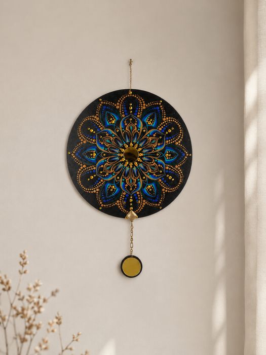 Mandala ręcznie malowana dekoracja ścienna boho glamour prezent