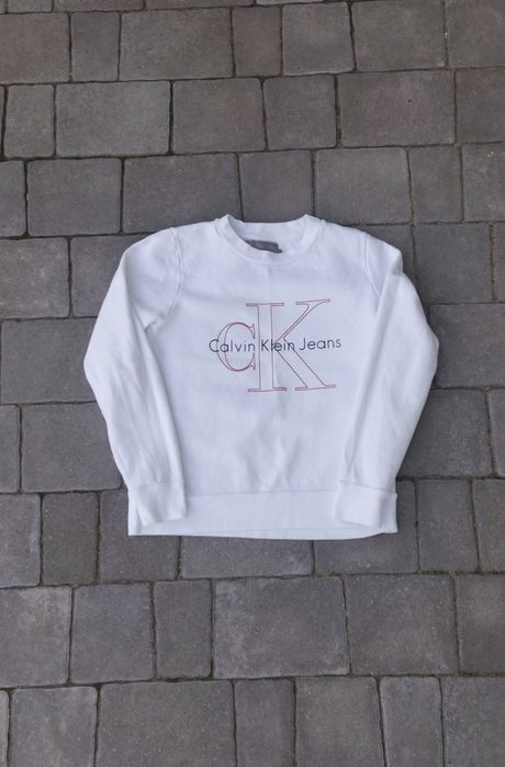 Розмір S Calvin Klein big logo sweatshirt жіночий білий світшот