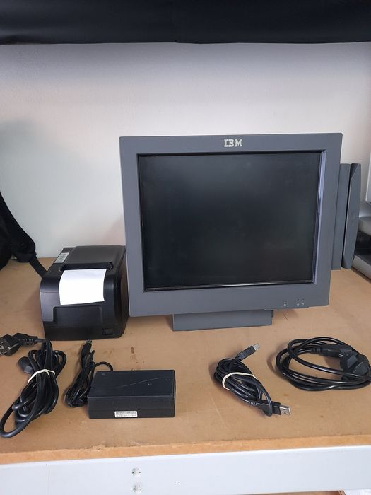 computador registro com leitura de banda magnética e impressora