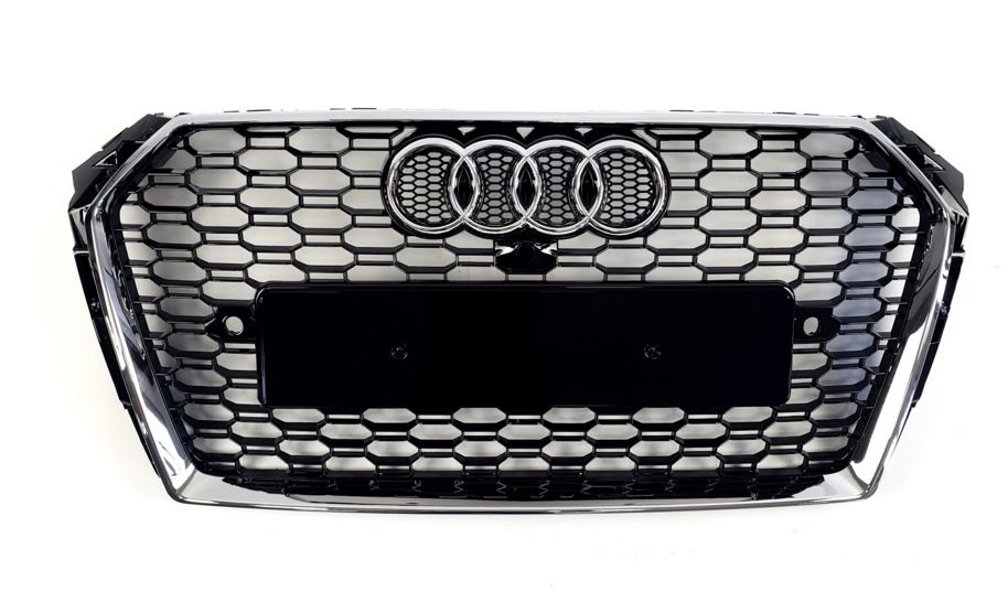 Решетка радиатора Audi A7 блек хром стиль RS S центральная