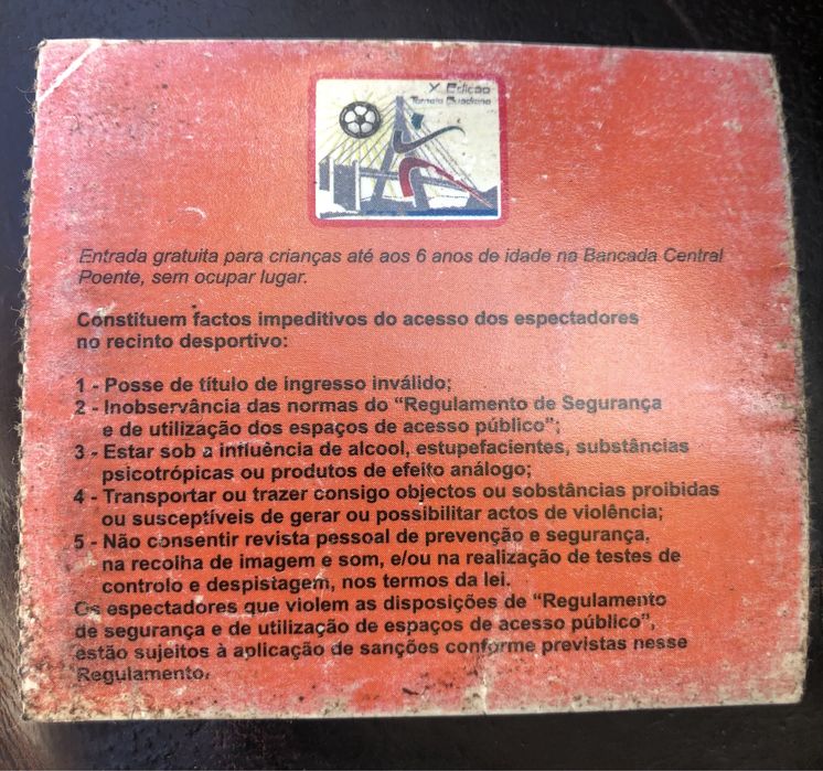 Bilhetes Futebol Antigos ( Colecionador )