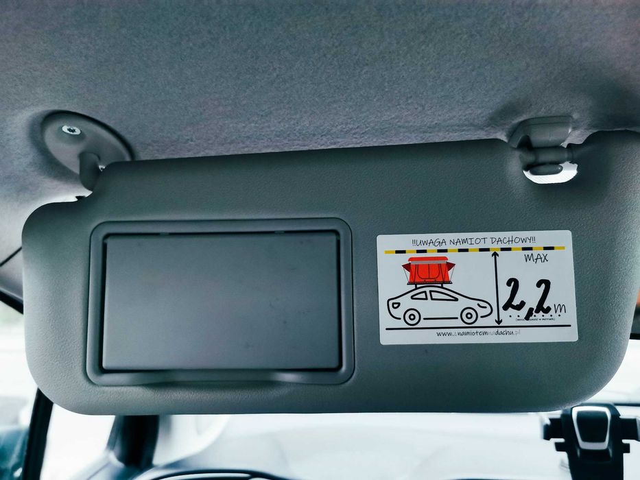 Naklejka "Uwaga namiot dachowy"