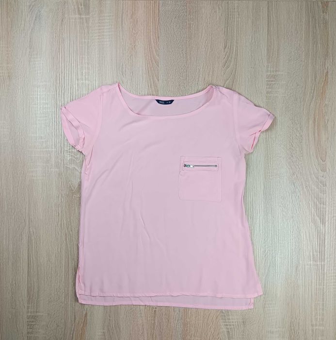 Różowa cienka bluzka damska z krótkim rękawem House rozmiar XS