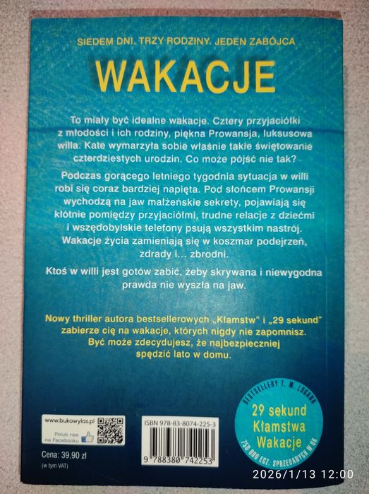 Książka T.M. Logan Wakacje