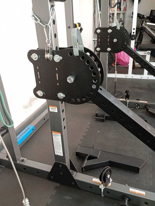 Conjunto musculação (Rack + banco + braços articulados + pesos) *NOVO*