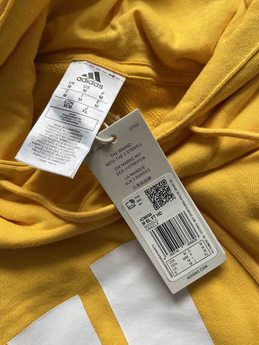 Adidas bluza z kapturem M żółta nowa