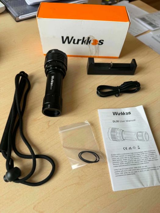Wurkkos DL30 latarka do nurkowania 3600 lm IPX8 100 m – komplet