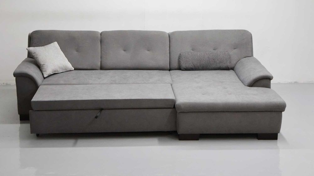 TFE Nowy narożnik funkcjA spania rogówka KANAPa SOFA SZARA tkanina