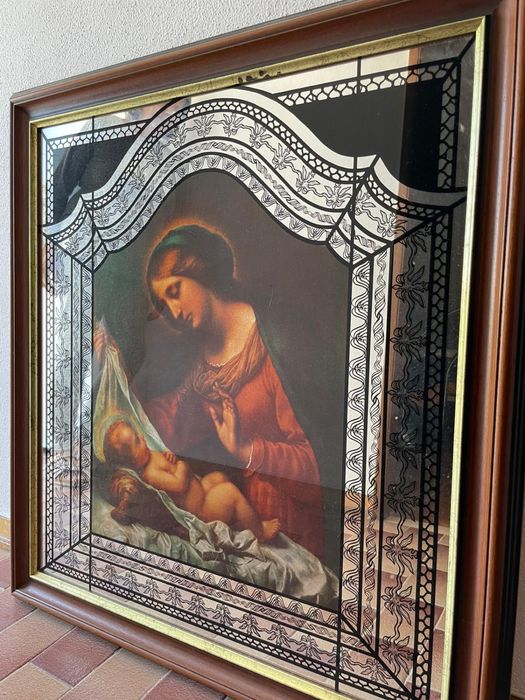 Quadro espelhado imagem religiosa