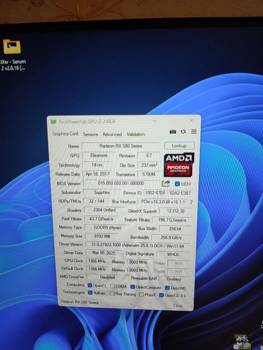 Продам RX 580 8GB Saphire