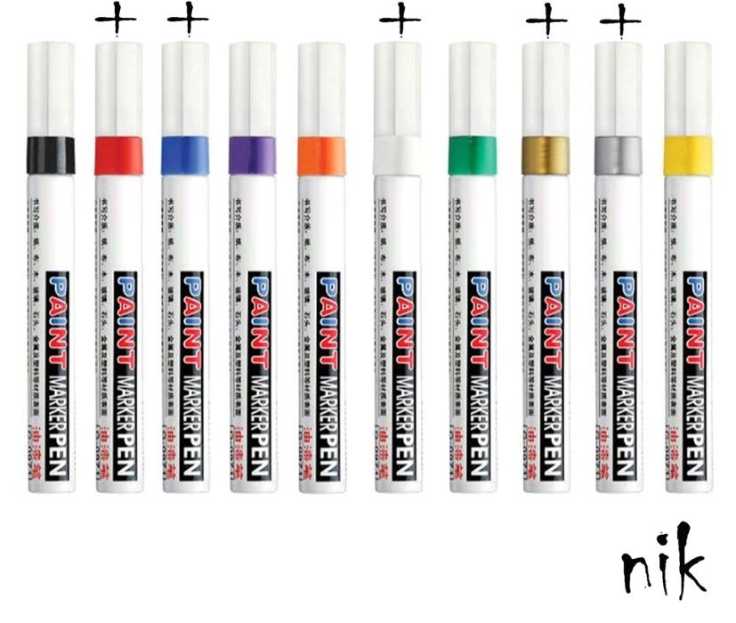 Водостійкий маркер 10 відтінків від подряпин, протектор шин, тюнінг