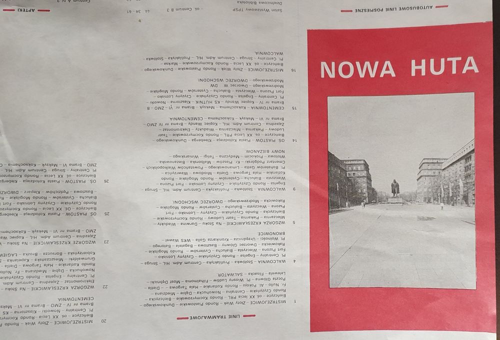 Nowa Huta - stary plan mapa 1983 r. nazwy ulic PRL