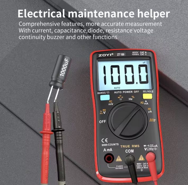 ZOTEK ZT109 Цифровой мультиметр 9999 ОТСЧЕТОВ батарейки