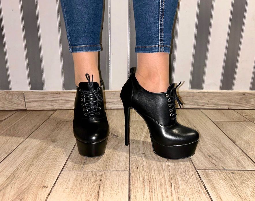 127/ Sexy botki 47 szpilki Trans Cross wysoka jakość czółenka 35-50 EU