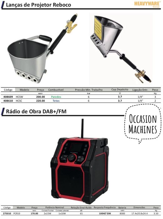 Lanças de projetor reboco/ radio de obra