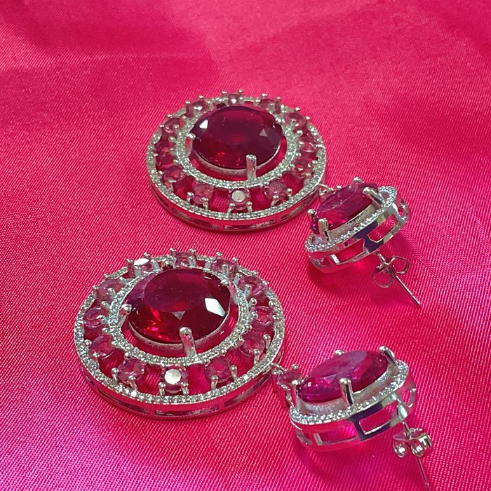 Brincos prata 925 tamanho de 6 cm