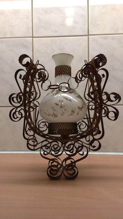 Lampka wisząca z okresu PRL-u. Hand made. Vintage