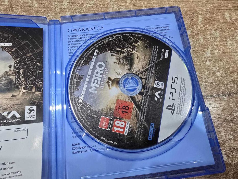 Metro Exodus PS5 Pudełko