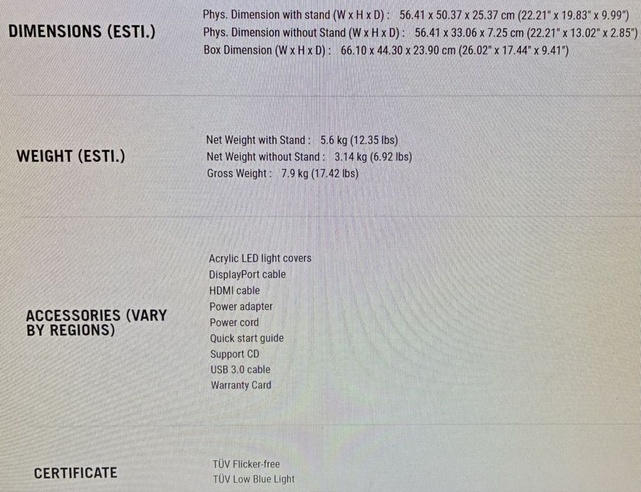 Monitor Gaming ASUS ROG PG258