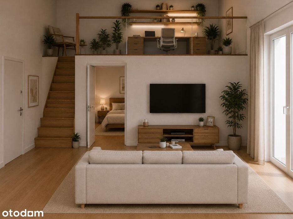 2 pokoje + antresola 12 m² | Balkon 11,5 m² | Wiśniowa Aleja