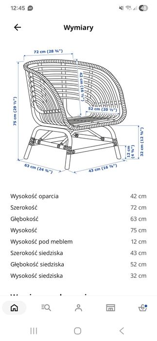 Fotel rattan Ikea