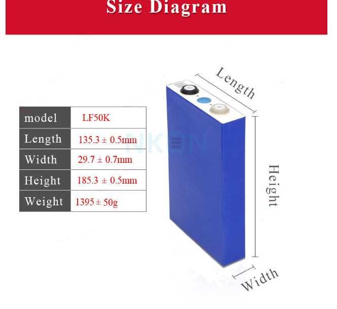 Eve  LF50K - 50Ah - LiFePO4 3.2V -  клас А