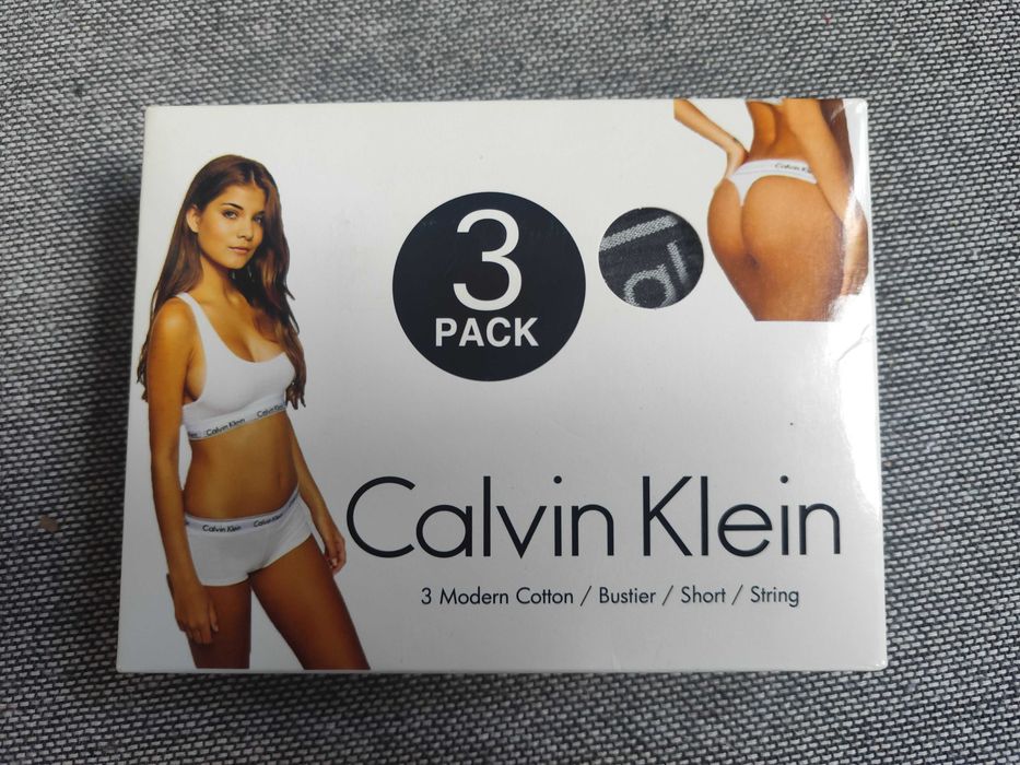Zestaw 3w1 bielizna stringi biustonosz majtki xl Calvin klain
