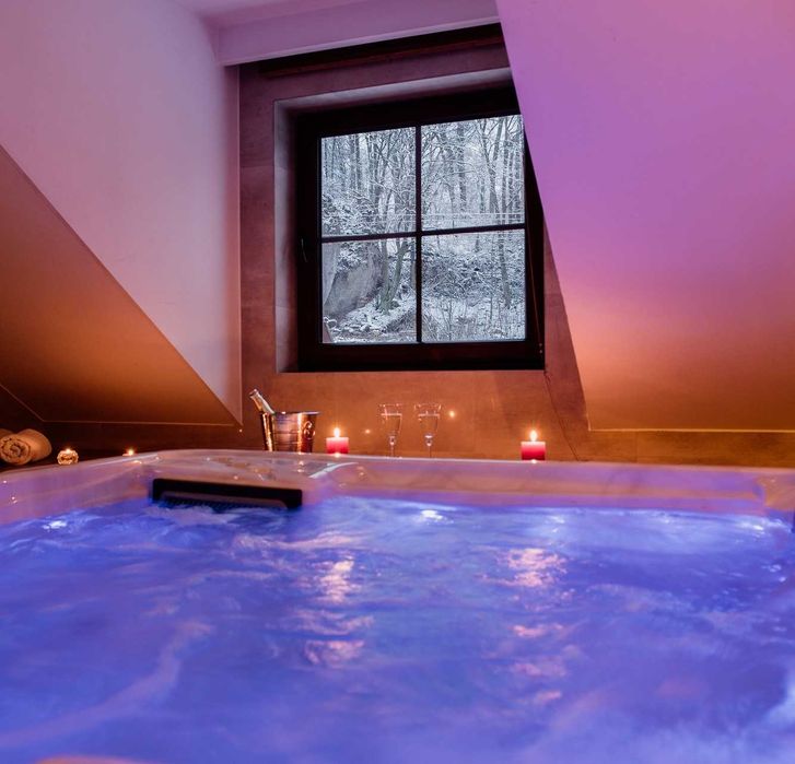 Apartament Złoty z jacuzzi profesjonalnym, sauna, kominek, ferie