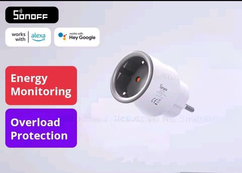 Sonoff s60 розумні Wi-Fi розетки 16А, з енергомоніторингом, нові