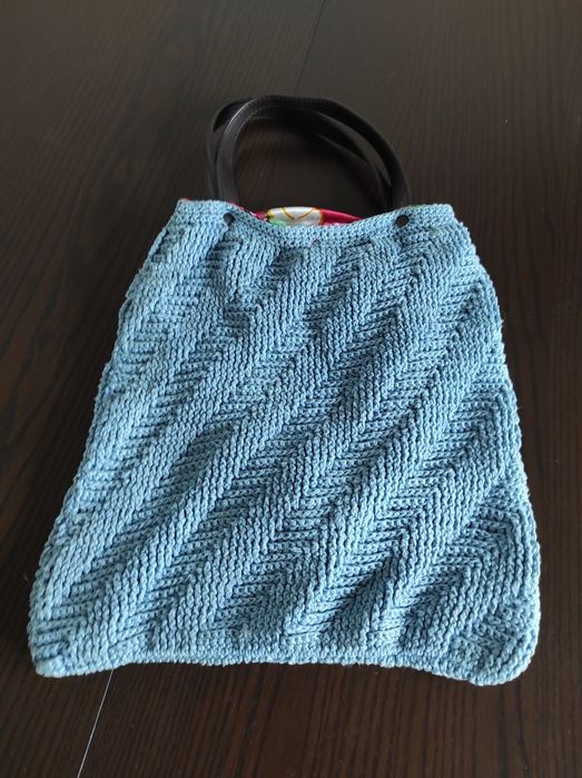 Bolsa de crochê - interior em seda