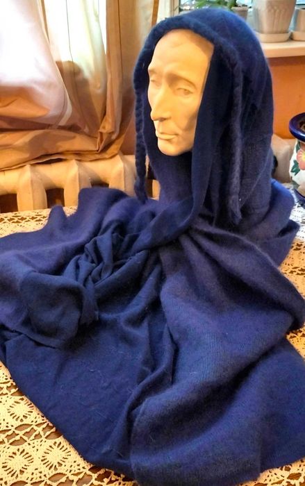 мохеровый палантин"anna heylen" (италия), серый  шерсть капор ( Дания)