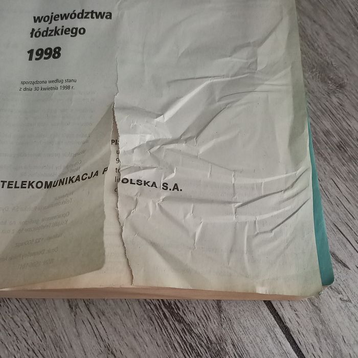 Książka telefoniczna 1998 Łódź uszkodzona