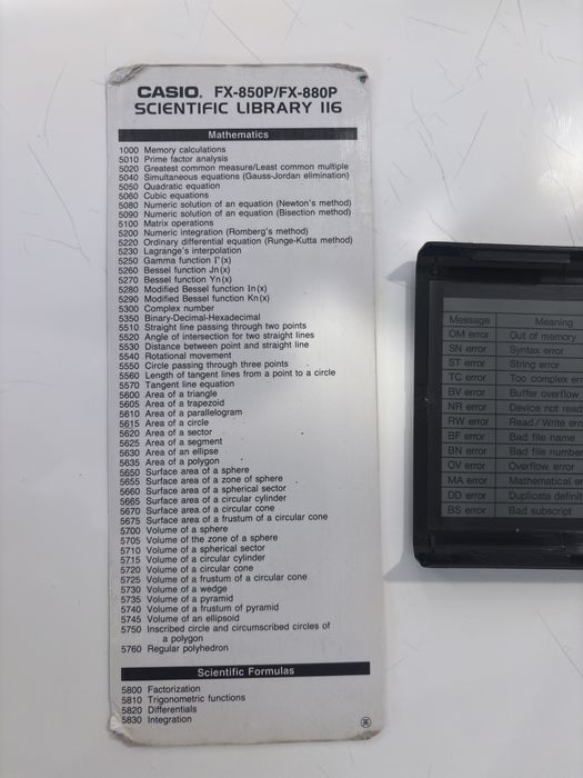 Casio FX-880P Scientific Library 116 32KB - Calculadora