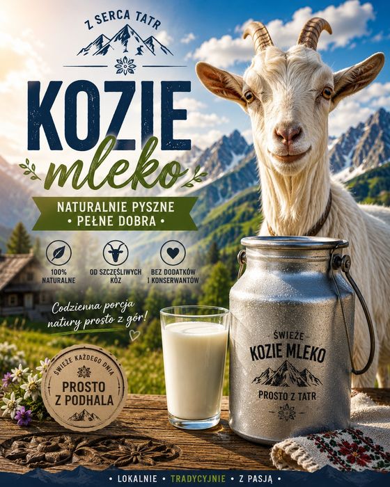Ekologiczne mleko kozie, ekologiczny ser.
