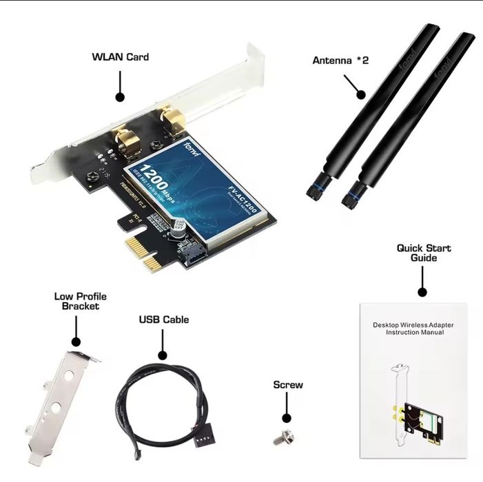Продам PCI-E,wi-fi 5.0/Bluetooth 4.0/AC
