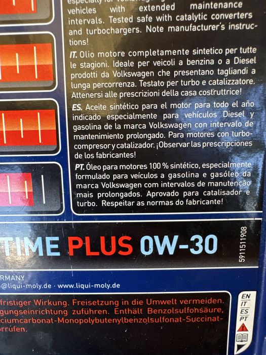 Oleo motor 0W-30 LIQUI MOLY  SYNTHOIL  Longtime  plus
