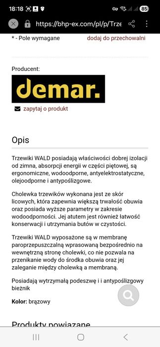 Buty skórzane Demar , nowe , bardzo wytrzymałe.